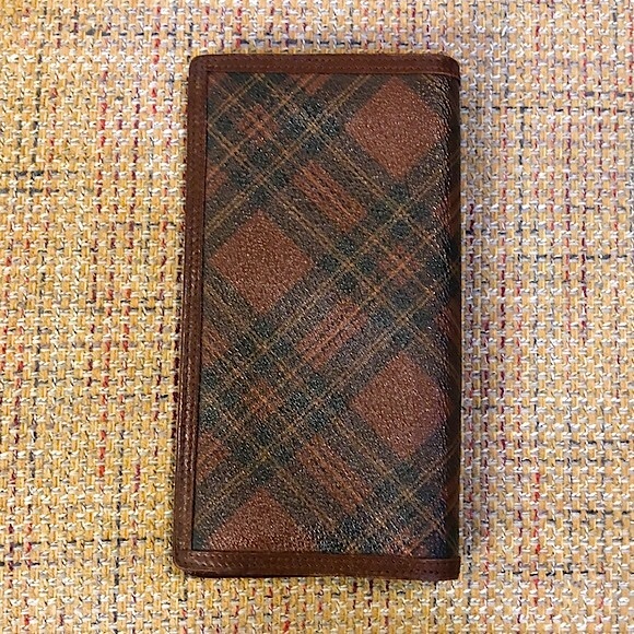 RALPH LAUREN Brown Green Tartan Plaid Multi Billfold Coin Long Bifold Wallet - Picture 3 of 17